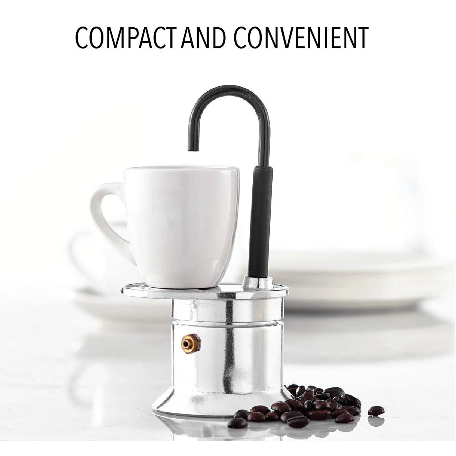 50ML Single Tube Moka Pot Cup Aluminum Alloy Spout Stovetop Italian Coffee Maker for Outdoor Parties Travel Kitchen Accessories